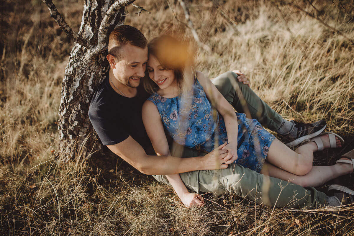 Paarshooting im Sommer in der Heide Paarfotograf Vechta