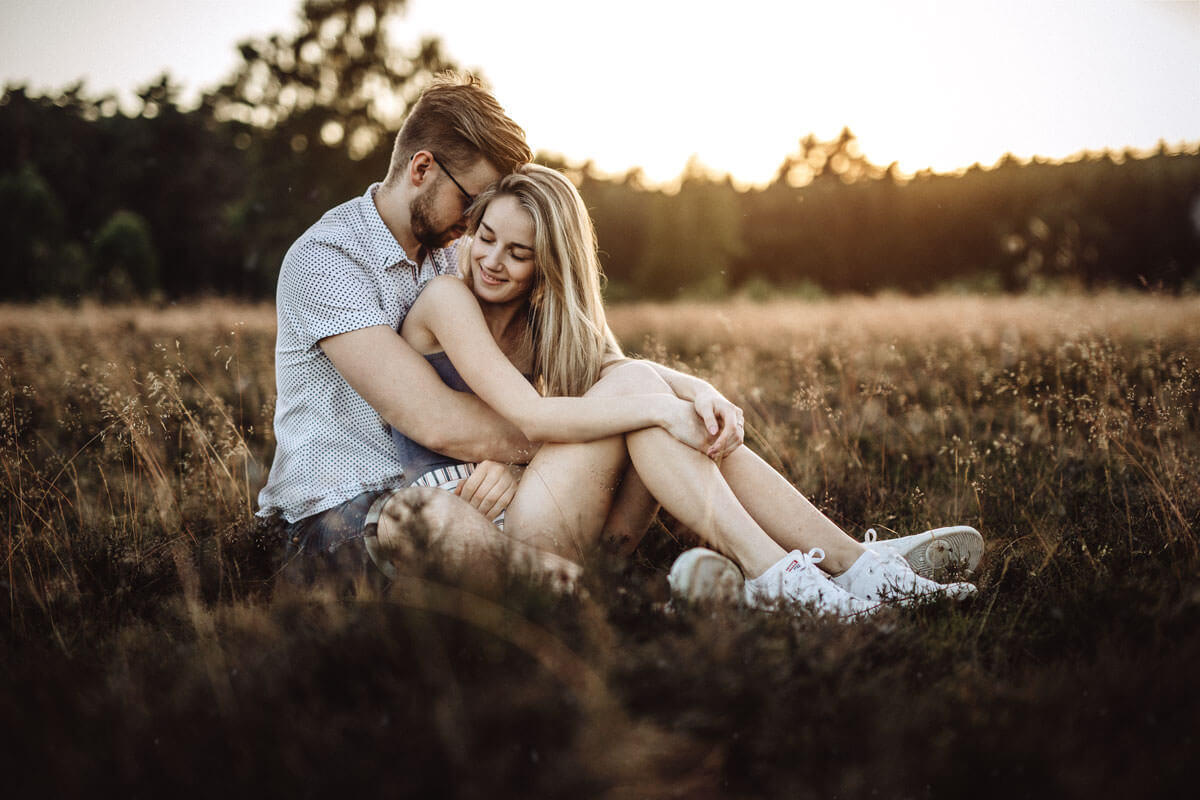Paarshooting im Sommer in der Heide in Vechta